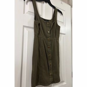 Forever 21 Olive Button-Front Mini Dress